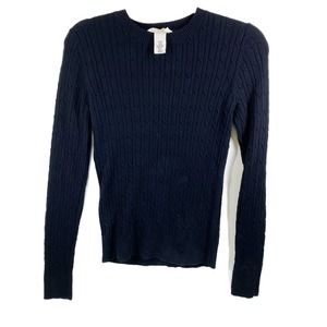Black Cable light Knit Sweater L.O.G.G. H & M Womens Size XS